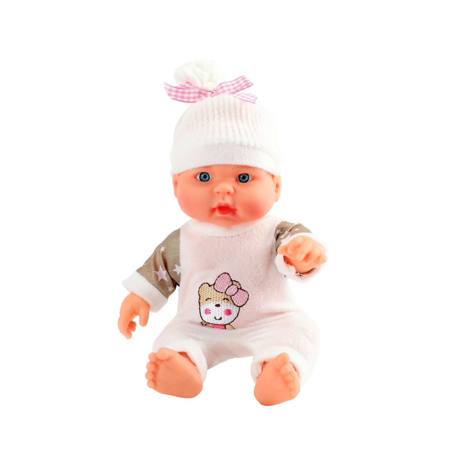 Baby Beau Babypop met Muts, 23cm
