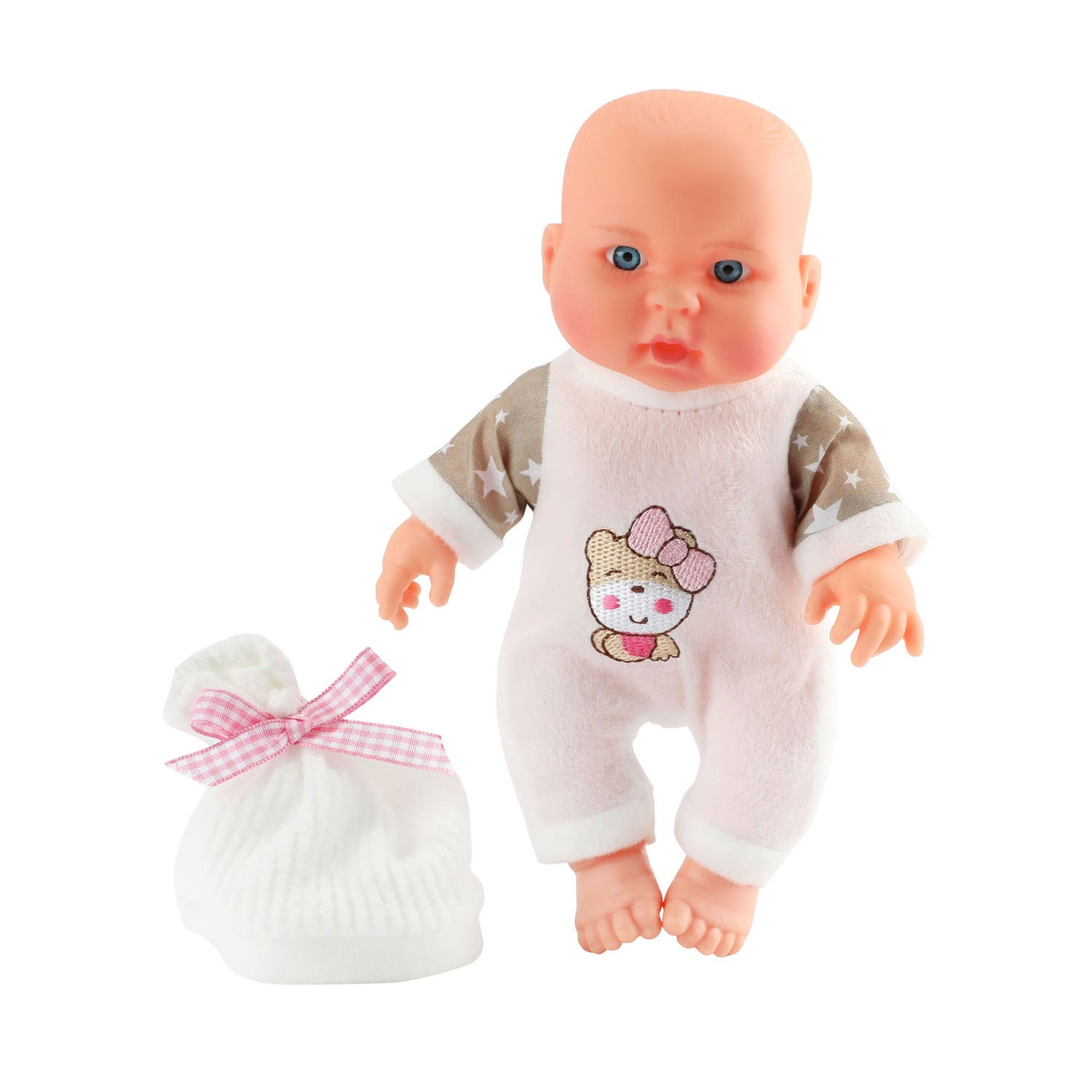 Baby Beau Babypop met Muts, 23cm