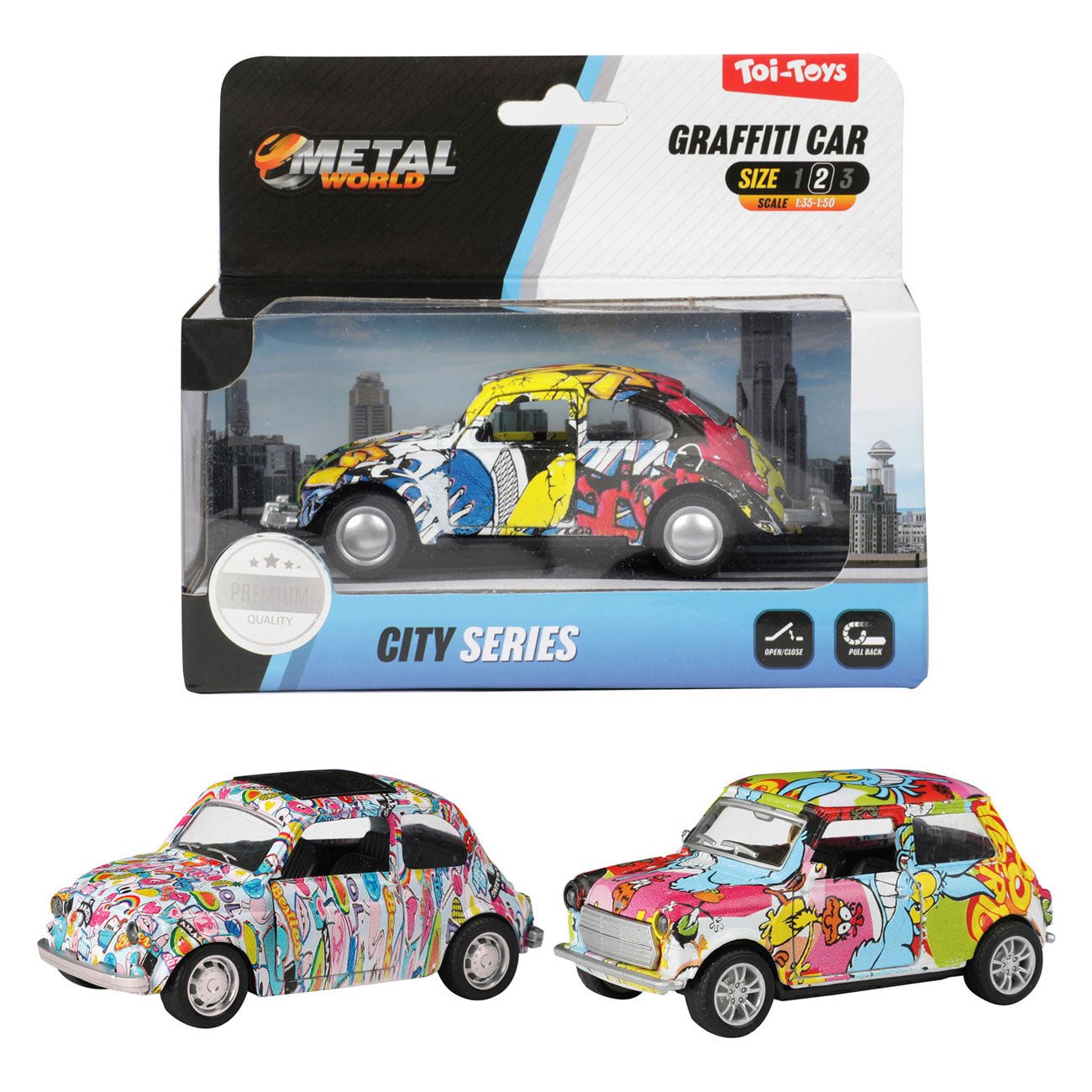 Metalen Pull-back Graffiti Auto