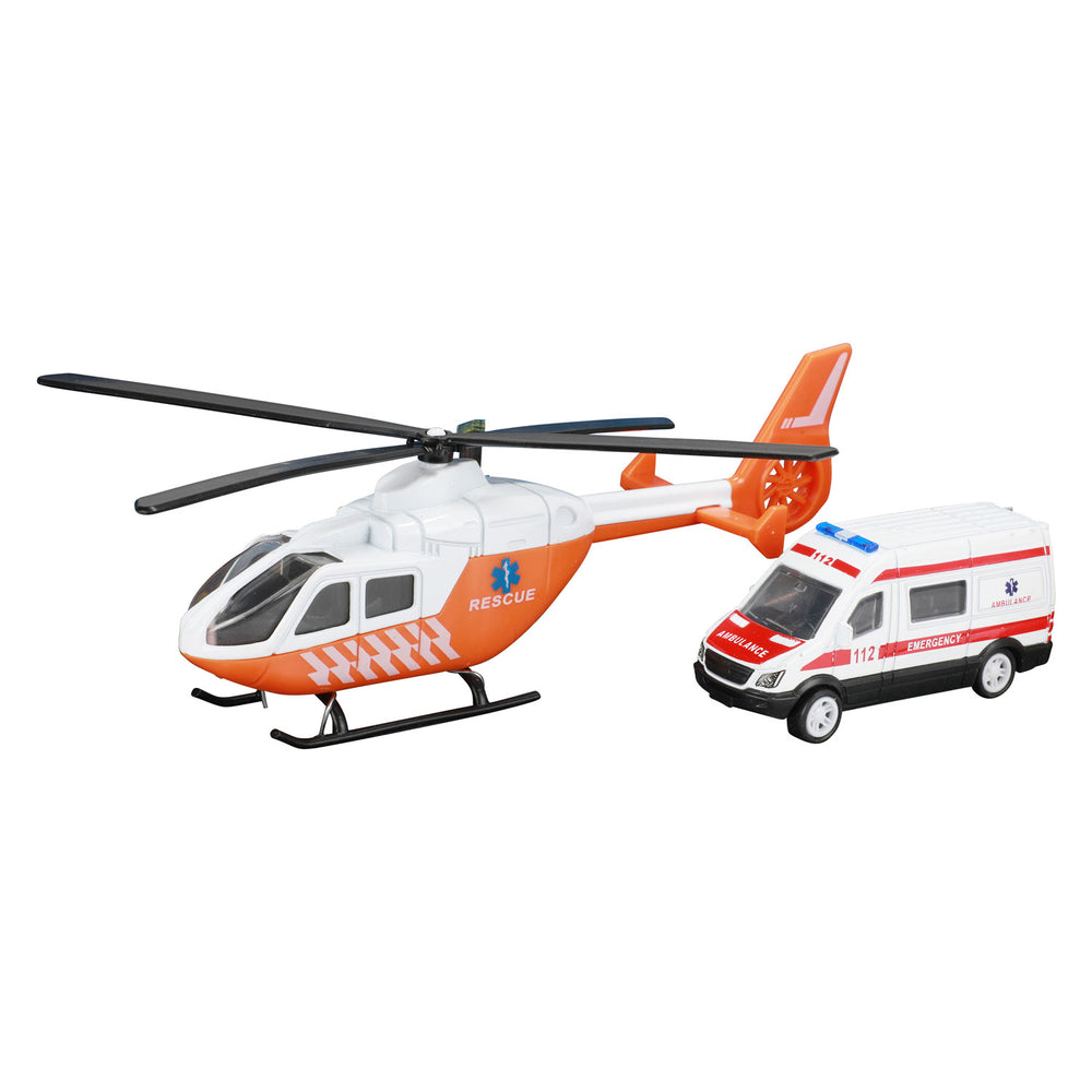 Metalen Traumahelikopter en Ambulance Oranje