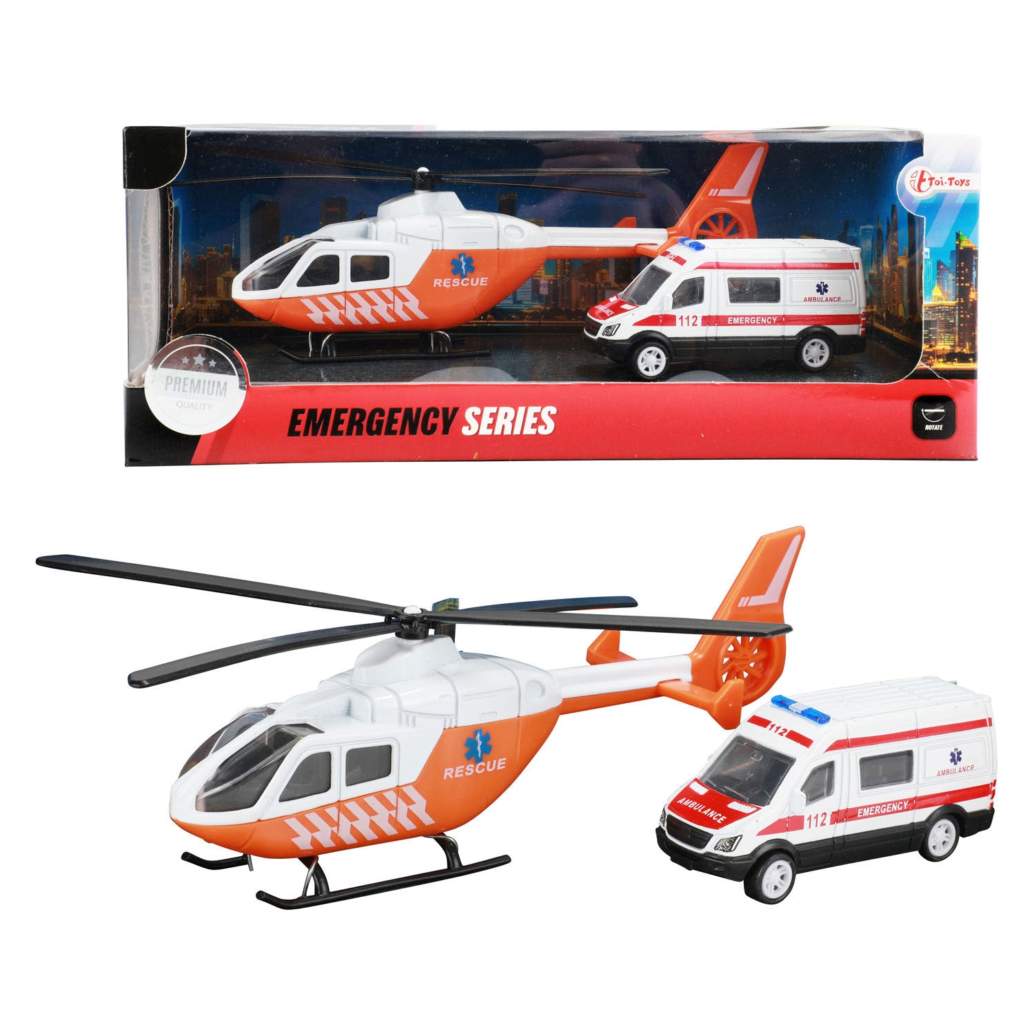 Metalen Traumahelikopter en Ambulance Oranje
