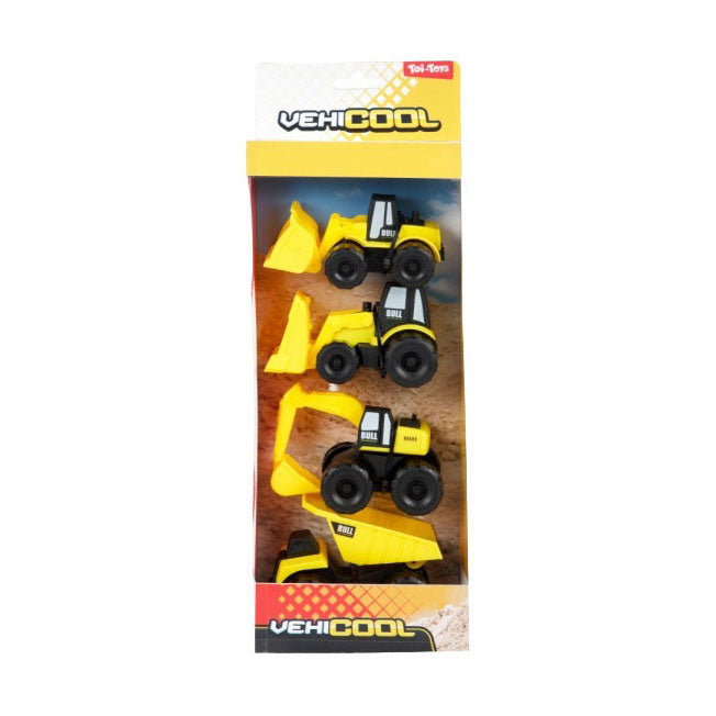 Auto's vrachtwagens set bouwvoertuigen 4 stuks