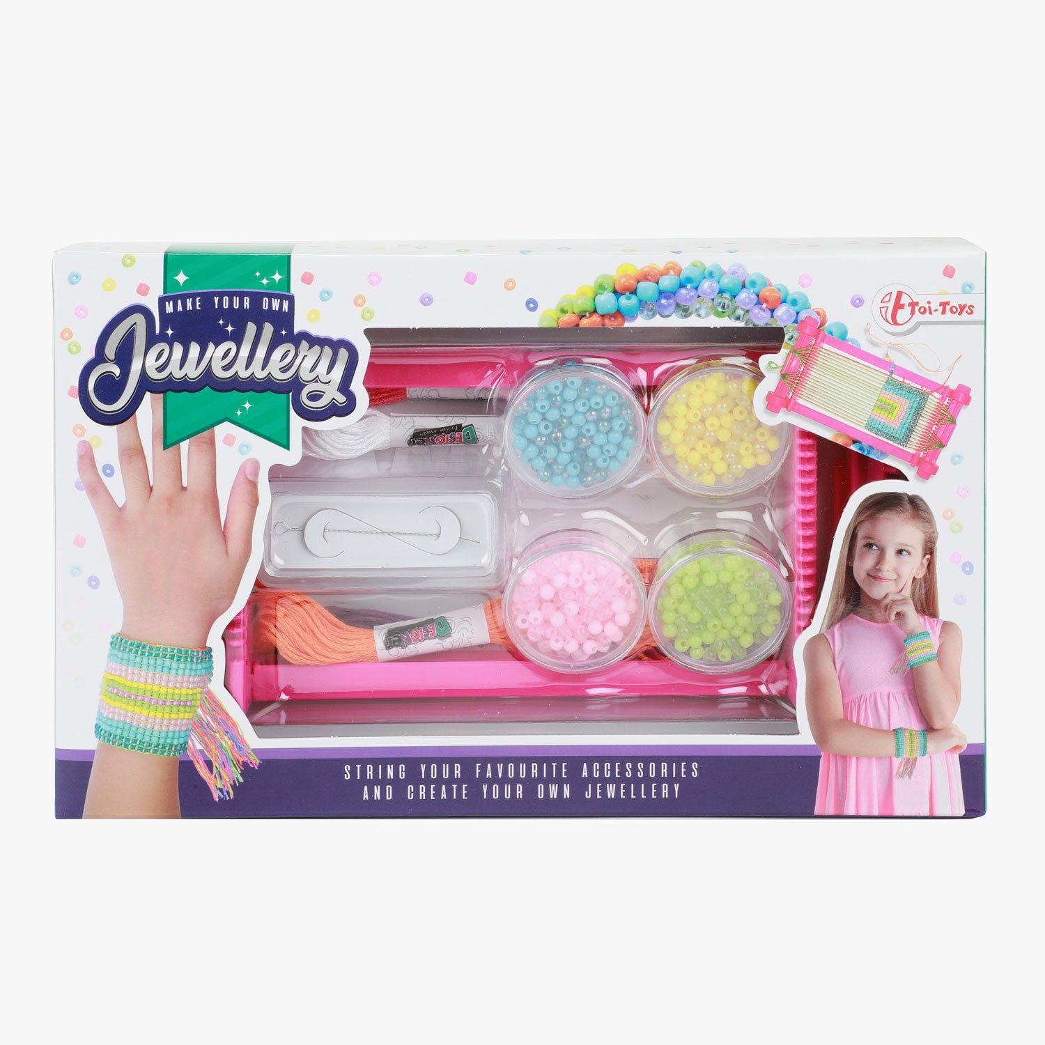 Toi-toys weefgetouwset met garen en kralen