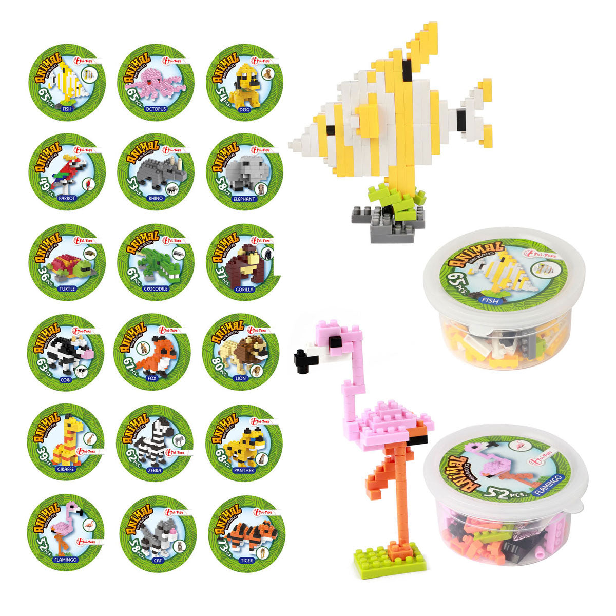 Blokken Bouwenstenen Mini Dier in Potje