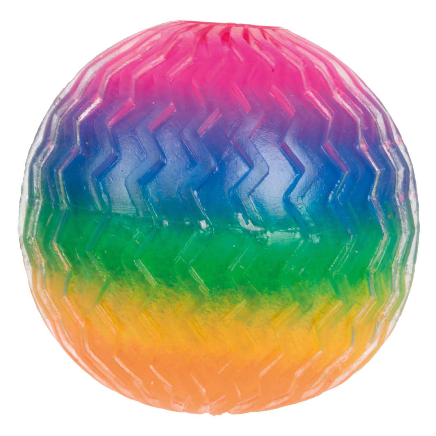 Toi-toys fun textuurknijpbal regenboogribbels foam, 7cm