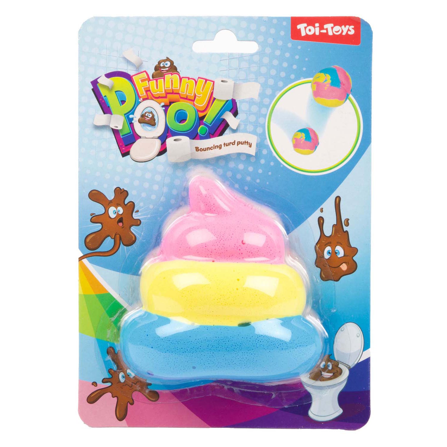 Toi-toys leuke stuiter putty regenboog drol