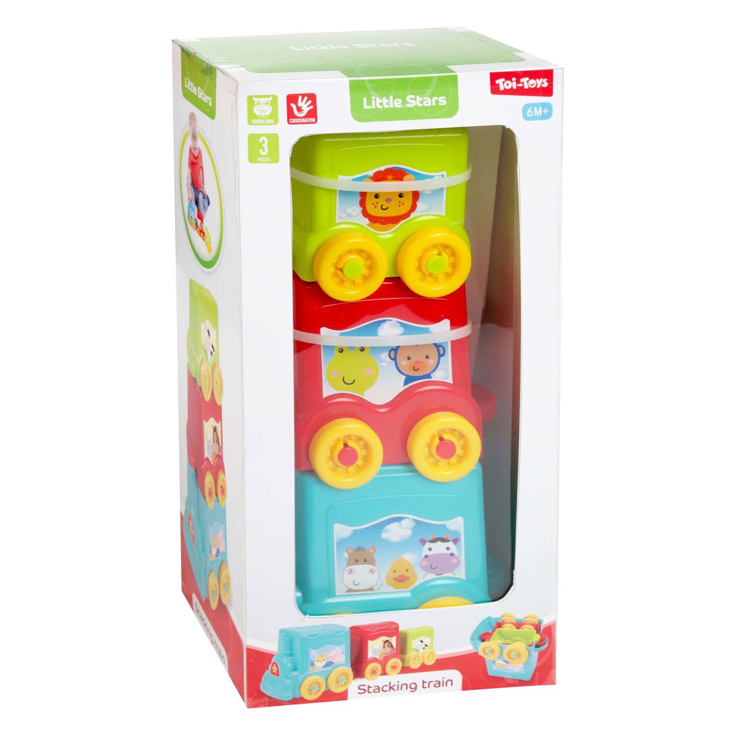 Toi-toys kleine sterren baby stapeltoren trein, 3dlg.
