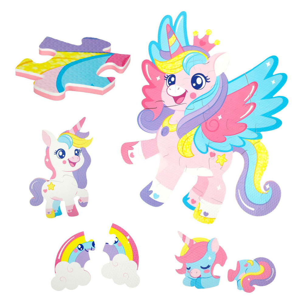 Toi-toys kleine sterren foam vloerpuzzel eenhoorn, 36st.