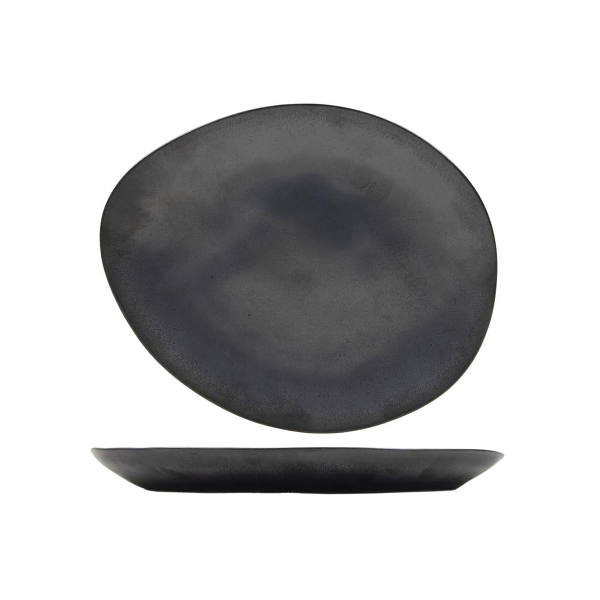 Svenska living ontbijtbord ovaal manhattan 20,3x17cm doos a 6 stuks antraciet