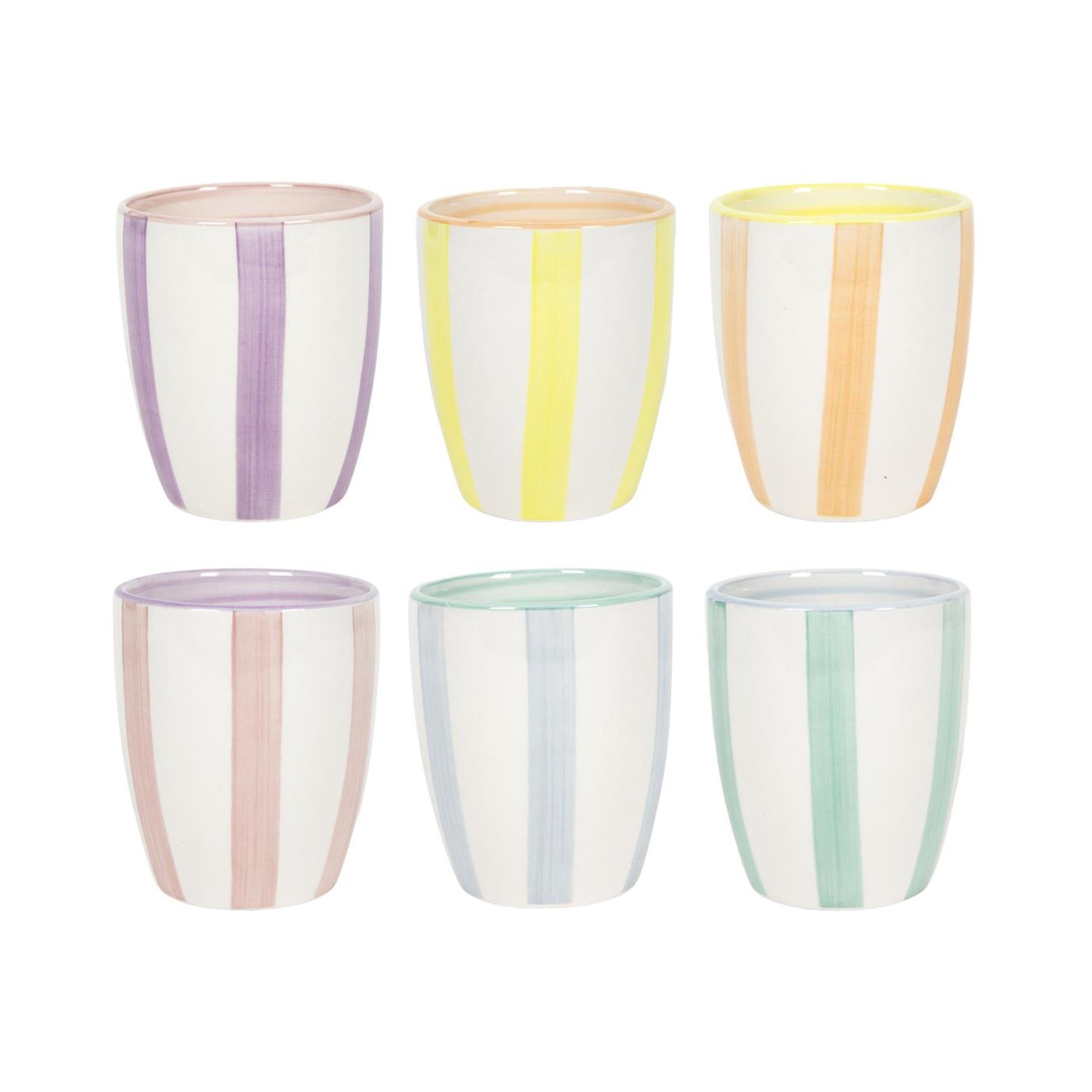 Koffiemok pastel stripes doos a 6 180ml