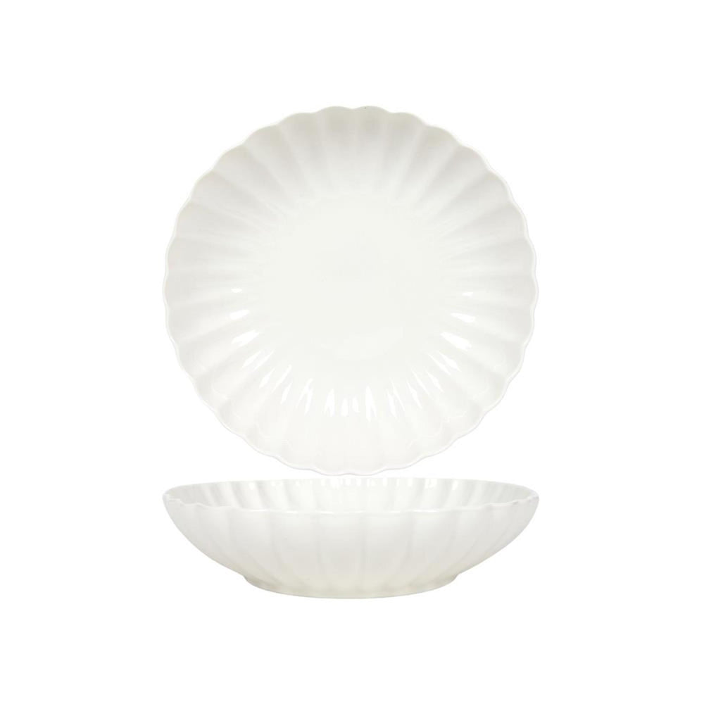Svenska living diepbord ø20cm flower off white doos a 6 stuks