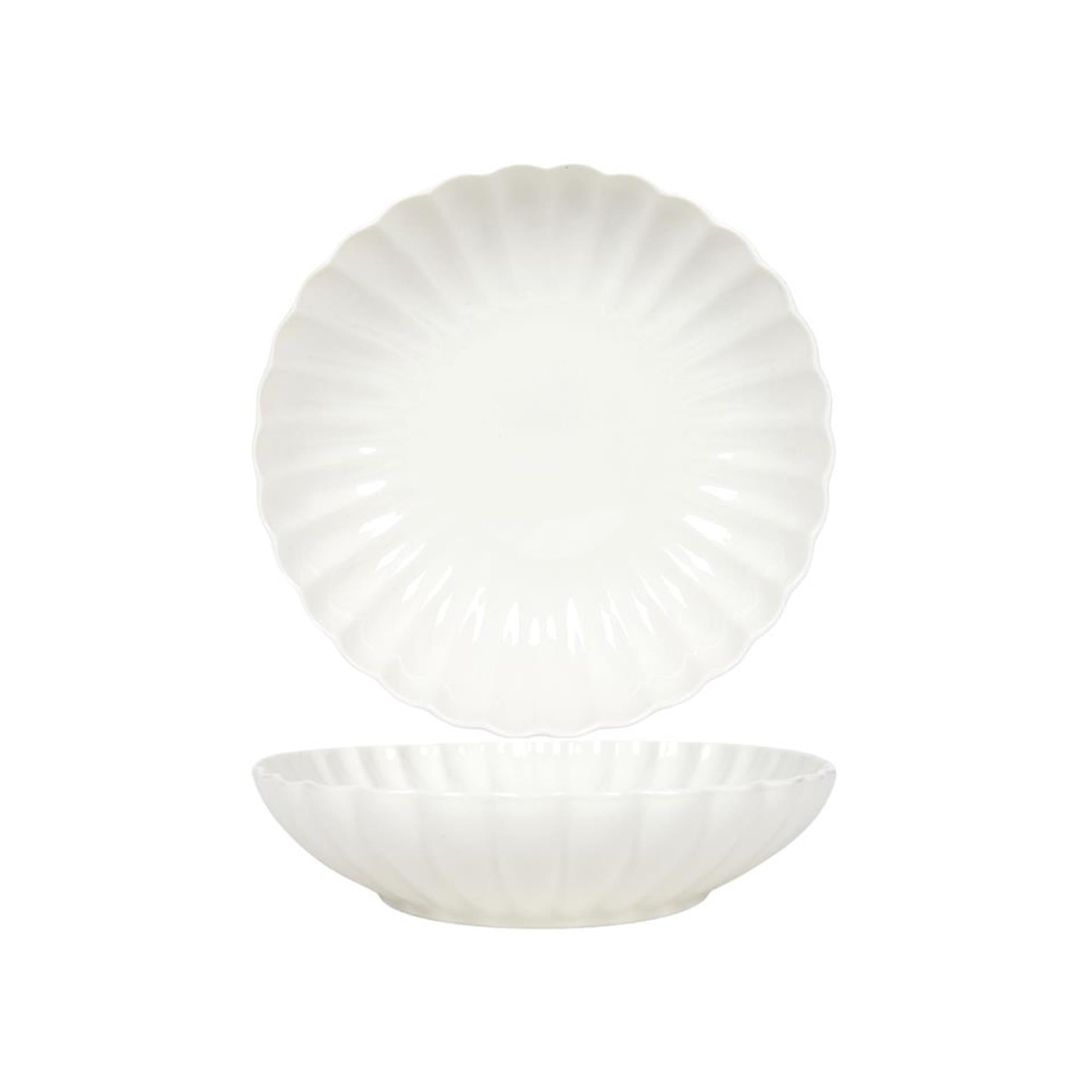 Svenska living diepbord ø20cm flower off white 6st