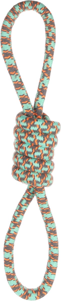 Flamingo riva - speelgoed honden - hs katoen riva trektouw+twist groen 41cm - 1st