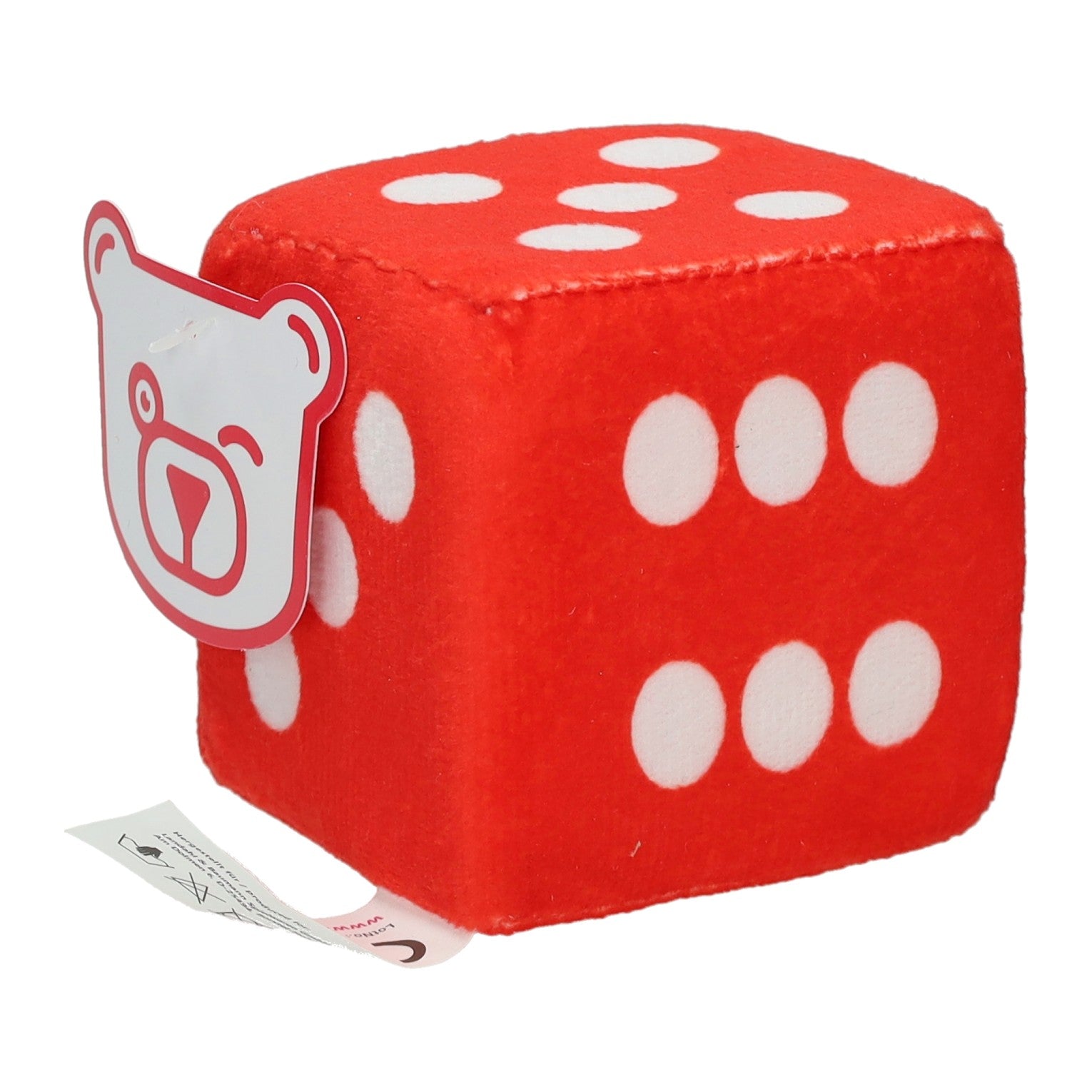 Jono speelgoed dobbelsteen pluche, 7cm