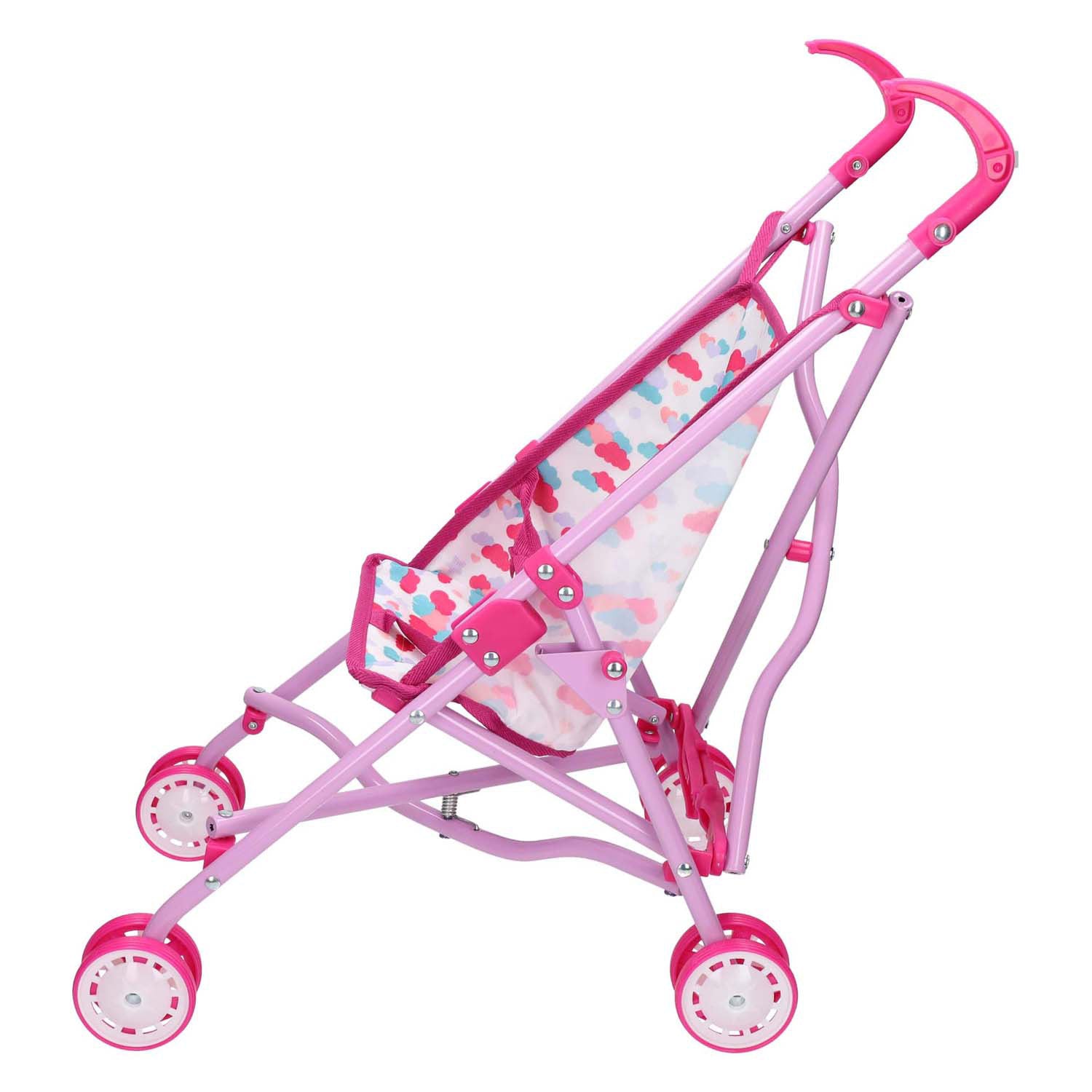 Jono speelgoed poppenbuggy hartjes roze