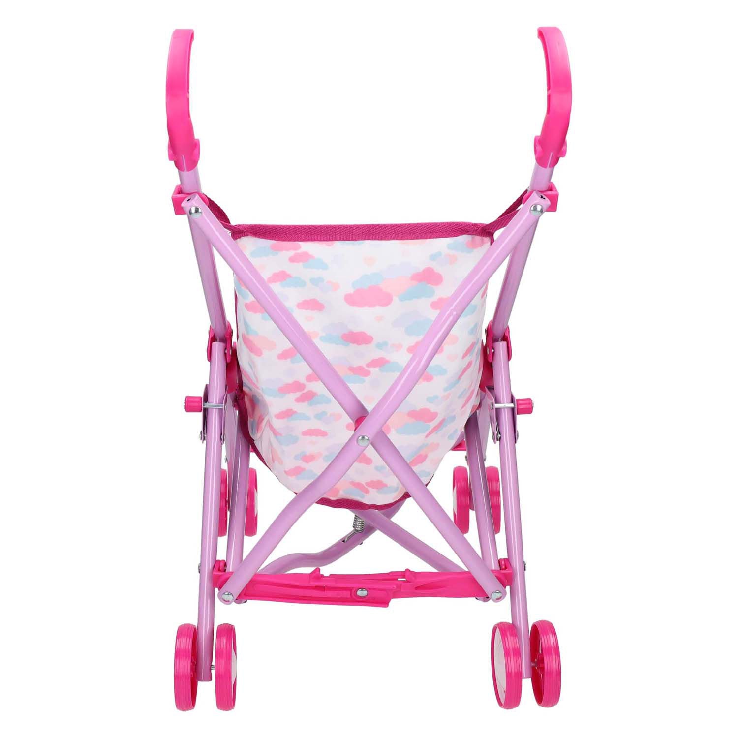 Jono speelgoed poppenbuggy hartjes roze