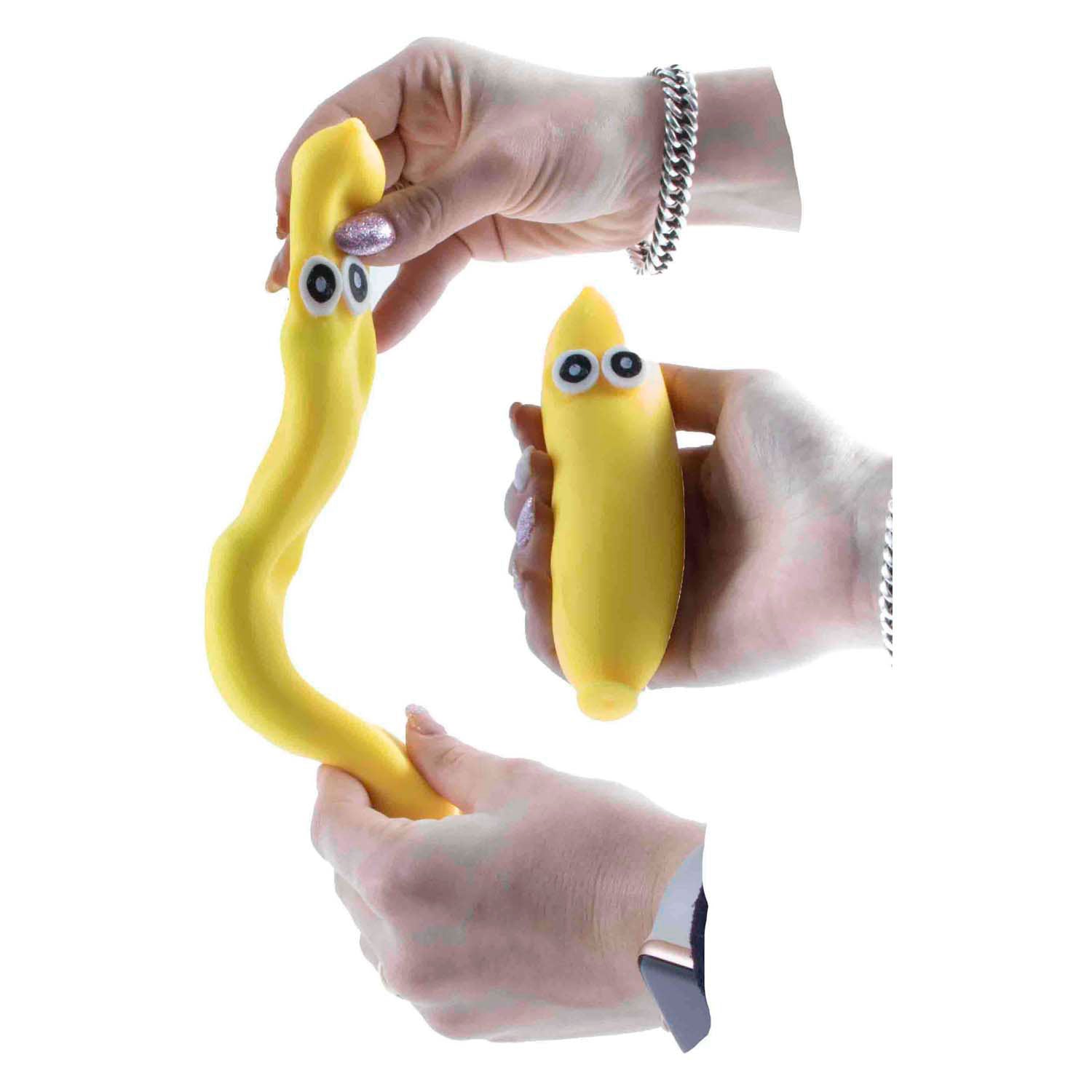 Jono toys squeeze funny bananas anti-stress stretch knijpfiguur, 12st.