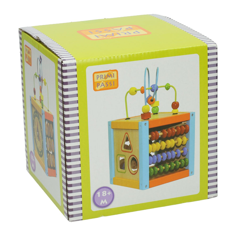 Jonotoys primi passi - houten activiteiten kubus met spiraal 5 in 1