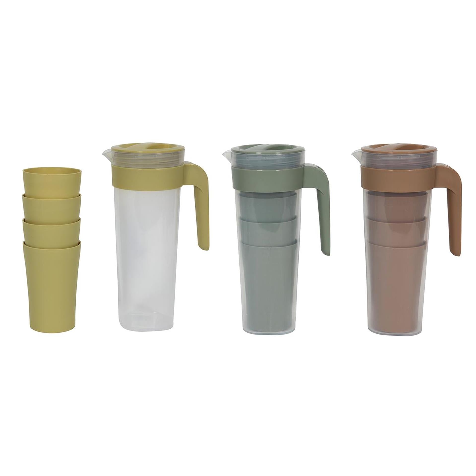 Schenkkan 1,4lm 4 bekers 400ml assorti