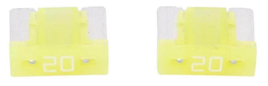 Dresselhaus zekering bananenstekker mini mini-fuse 20a 2 pcs. low profile yellow