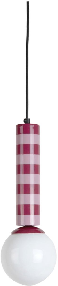 Leitmotiv hanglamp rayado - paars - 12x12x38cm - modern - hanglampen eetkamer, slaapkamer, woonkamer
