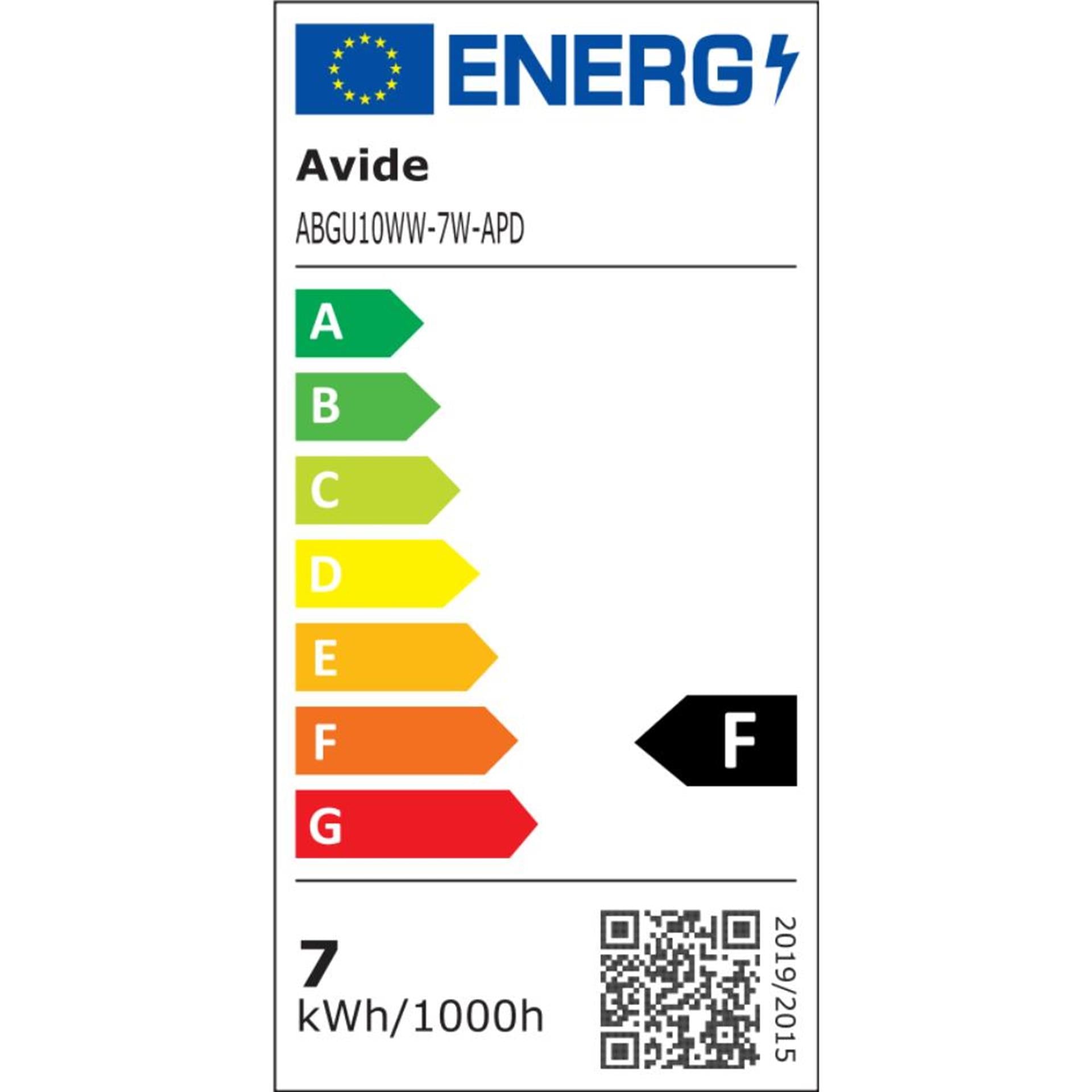 Avide led spot gu10 7w 3000k ww dimbaar