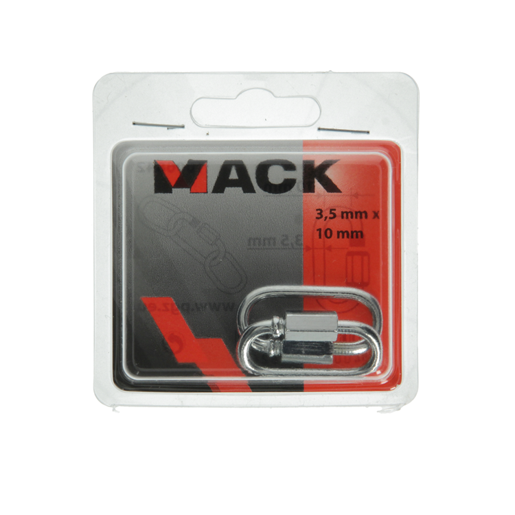 Mack 1006842 - 2 loze schakels verzinkt+moer bl 3,5mm | 5 stuks