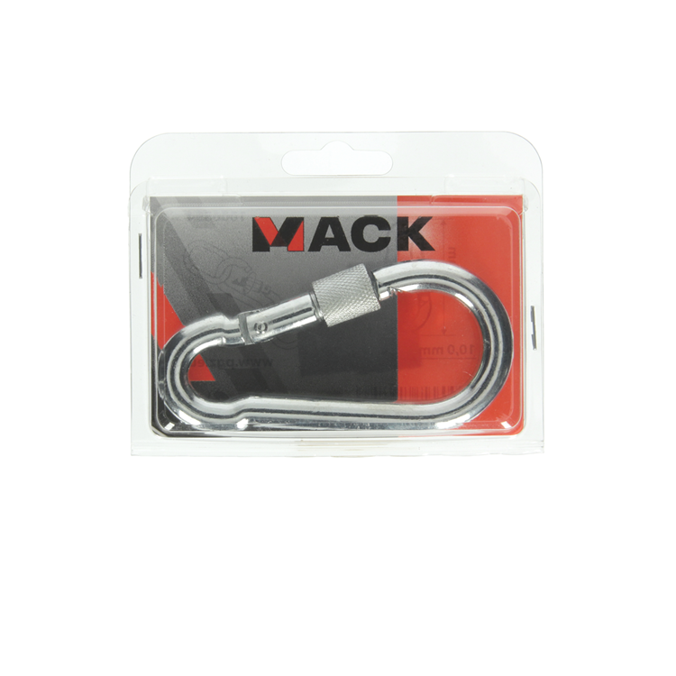 Mack 1006894 - 1 karabijnhaak+borgsl. verzinkt 10mm bl | 5 stuks