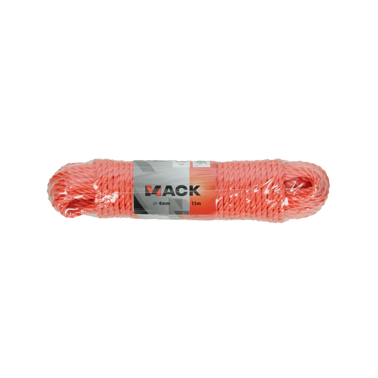 Mack 1006917 - pp gedraaid oranje streng 4mm 15m | 5 stuks