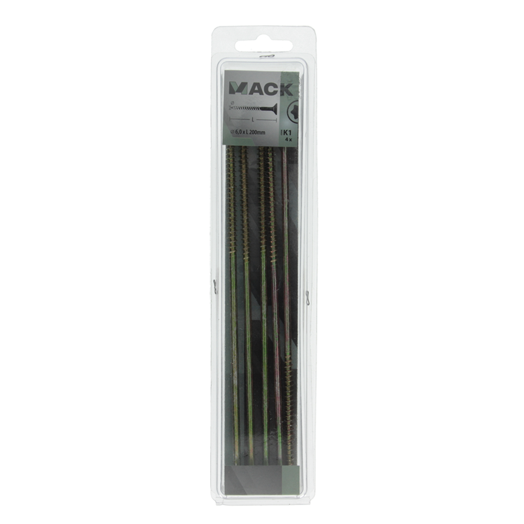Mack 1006985 - spaanplschrf. vzkop-zelfb geelverzinkt 4st 6 x 200mm | 10 stuks