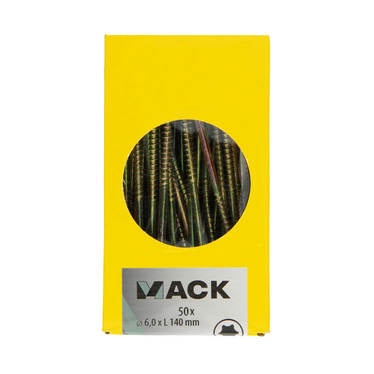 Mack 1006993 - spaanplschrf. vzkop-zelfb geelverzinkt 50st 6 x 140mm | 5 stuks