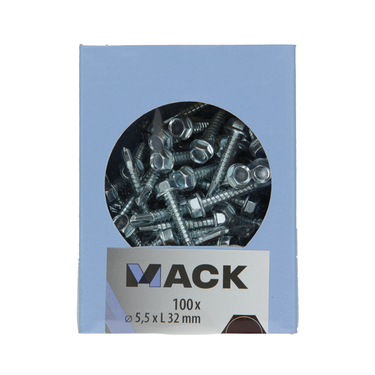 Mack 1007024 - zelfbor. schroef zeskant 100 100 st 5,5x32mm | 5 stuks