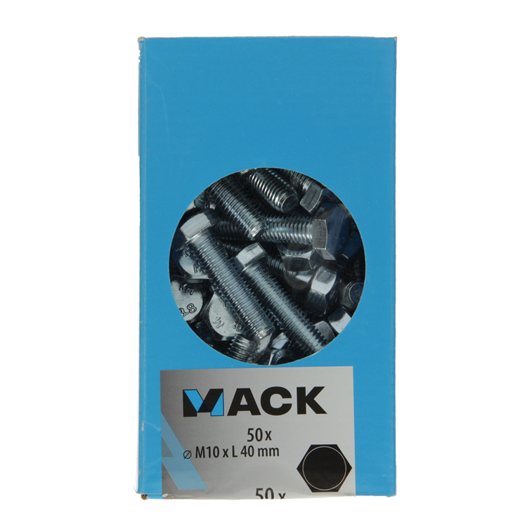 Mack 1007082 - tapbout + moer verzinkt 50 st 10 x 40 mm | 4 stuks