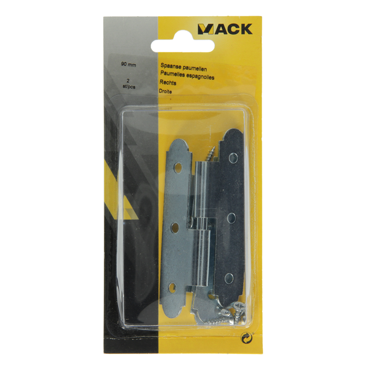 Mack 1013259 - 2 spaanse paumellen rechts verzinkt h 90 x b 50 mm | 5 stuks