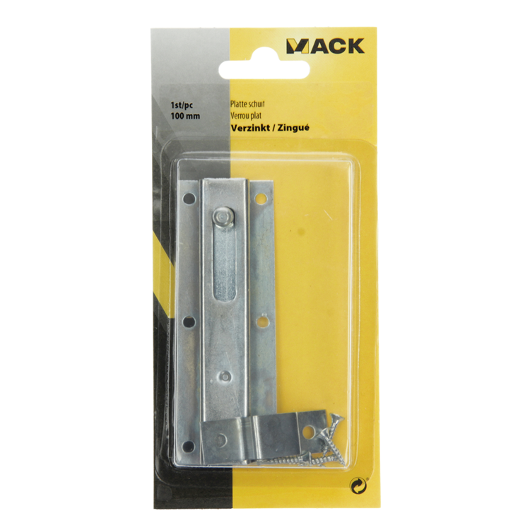 Mack 1013278 - 1 platte schuif verzinkt a 100 - b 25 mm | 5 stuks