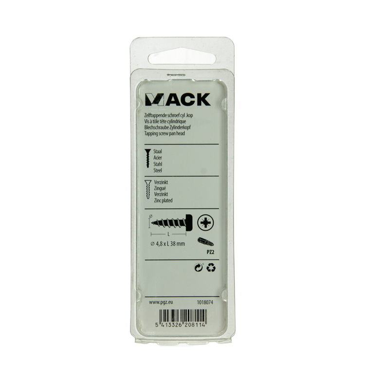 Mack 1018074 - zelftappende schroef cylkop verz. 24 st 4,8 x 38 mm | 5 stuks
