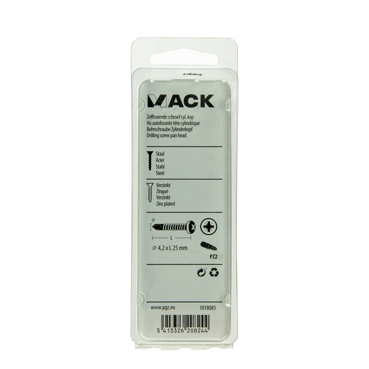 Mack 1018085 - zelfborende schroef cylkop verz. 65st 4,2 x 25 mm | 5 stuks