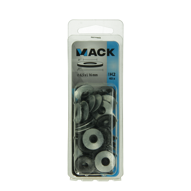 Mack 1018134 - dichtingsring rubber verzinkt 40 st 6,5 x 16 mm | 5 stuks