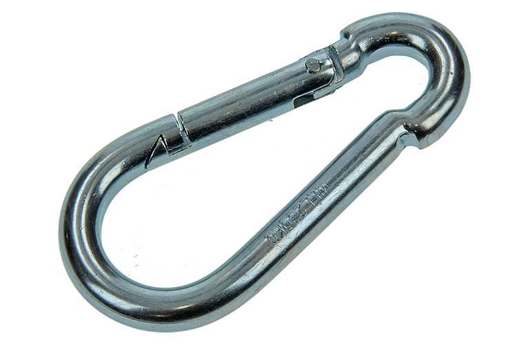 Mack 1006849 - 1 karabijnhaak + veer verzinkt bl 80x8mm | 5 stuks