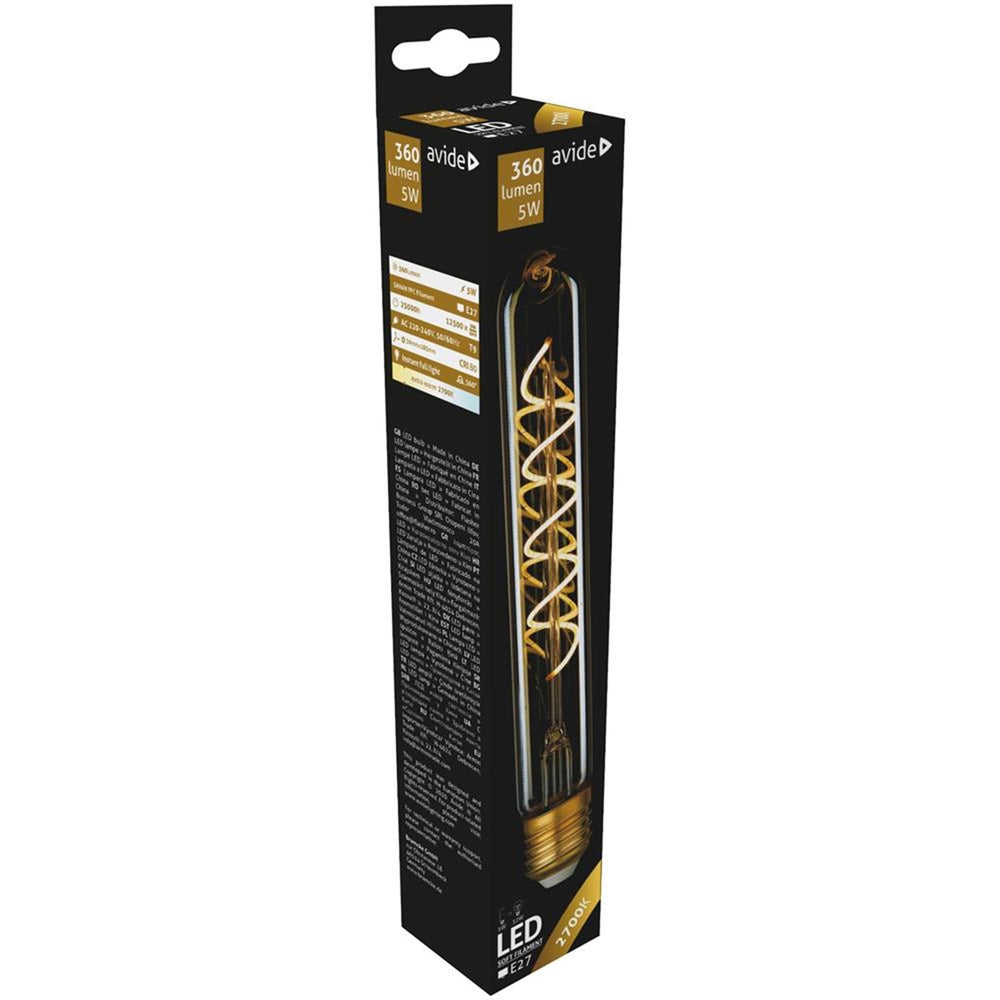 Avide led lamp soft filament 5w, e27 fitting, 2700 kelvin, 400 lumen