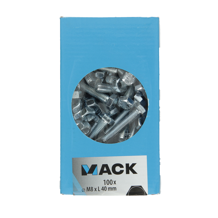 Mack 1007079 - tapbout + moer verzinkt 100 st 8 x 40 mm | 4 stuks