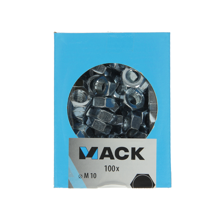 Mack 1007098 - zeskantmoeren 100 st m10 | 5 stuks