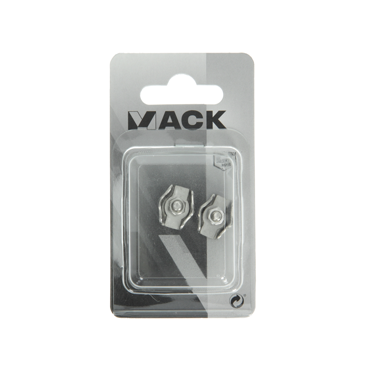 Mack 1008449 - 2 staaldraadklemmen 3mm simplex inox | 10 stuks
