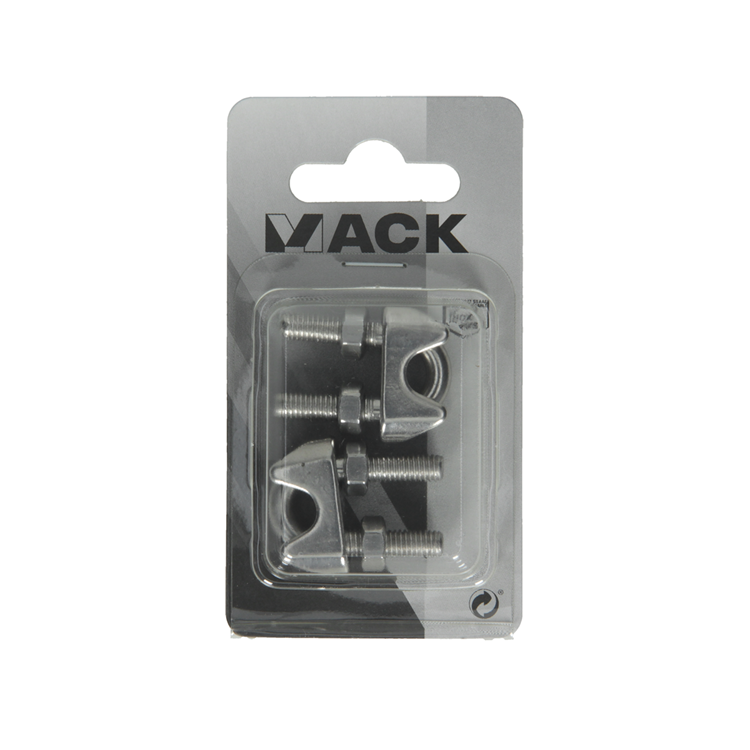 Mack 1008450 - 2 staaldraadklemmen 6-8mm inox | 10 stuks