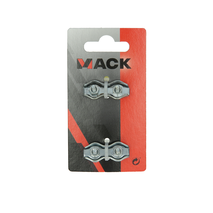 Mack 1008498 - 2 staaldraadklemmen 3mm duplex verzinkt | 10 stuks
