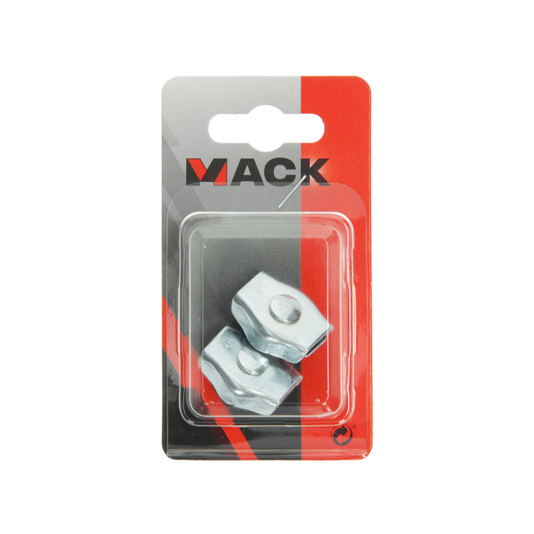 Mack 1008518 - 2 staaldraadklemmen 5mm simplex verzinkt | 10 stuks