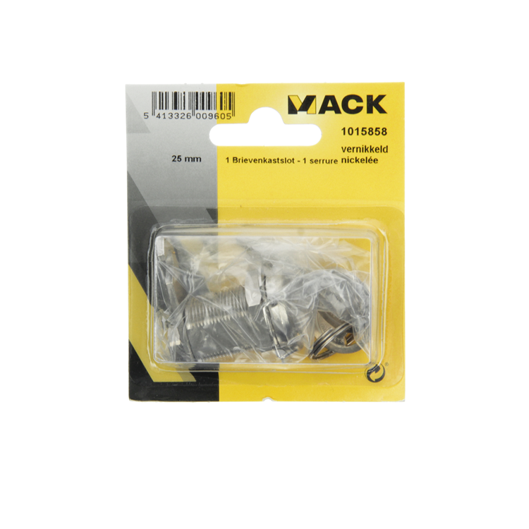 Mack 1015858 - 1 brievenkastslot vernikkeld 25mm | 5 stuks
