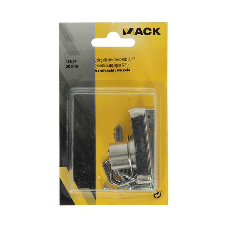 Mack 1015831 - 1 oplegcilinder meubelsl.l r vernikkeld 20 mm | 5 stuks