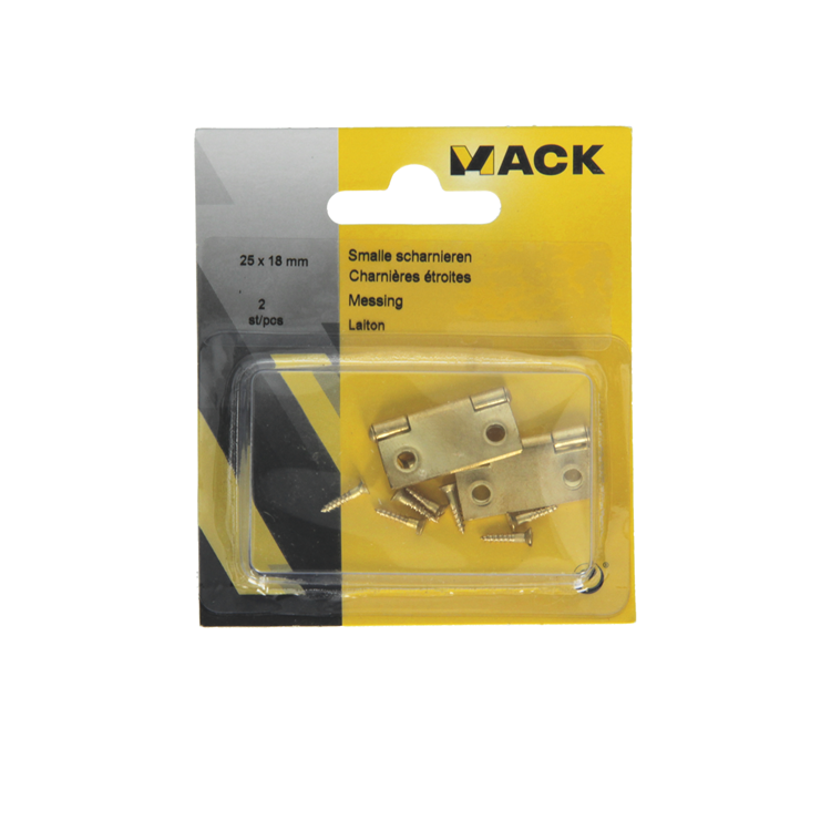 Mack 1013502 - 2 smalle scharnieren messing h 25 x b 18 mm | 5 stuks