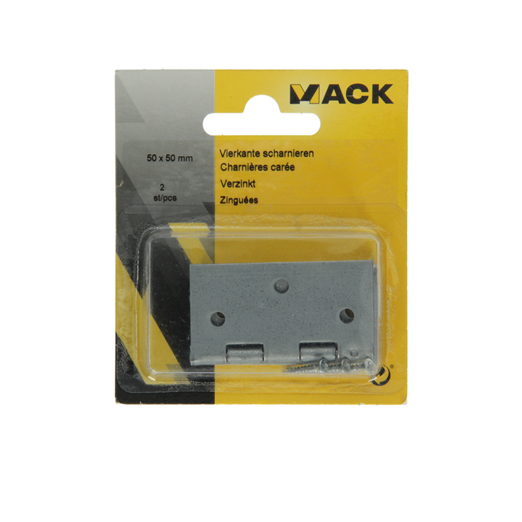 Mack 1013325 - 2 vierkante scharnieren verzinkt h 50 x b 50mm | 5 stuks